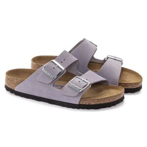 Birkenstock Arizona Soft Footbed Nubuck Sandals in purple fug